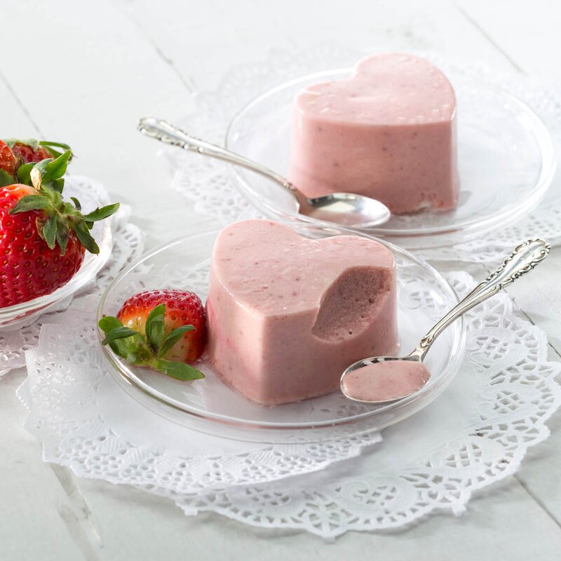 Lékué Silikonform hjerte 8 hull rød