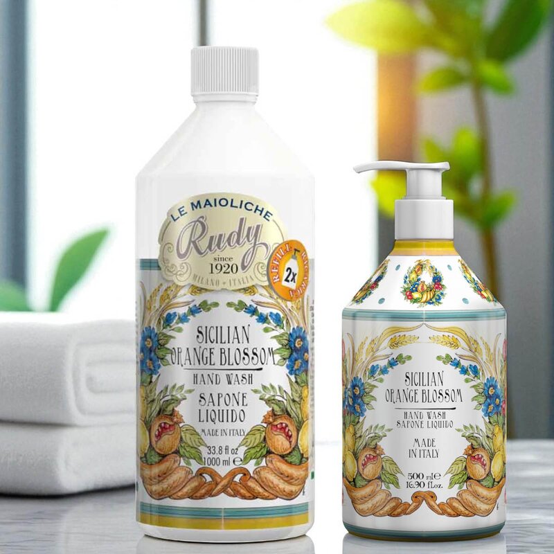 Rudy Profumi Maioliche refill håndsåpe 1L Sicilian orange blossom