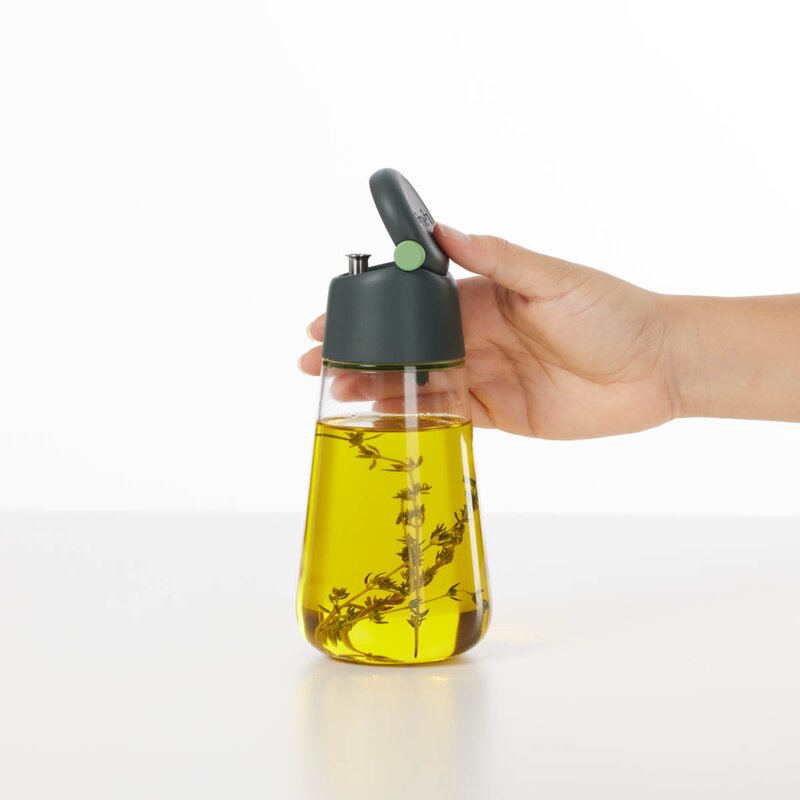 Lékué Olje- / eddikflaske 0,4 L grå/klar