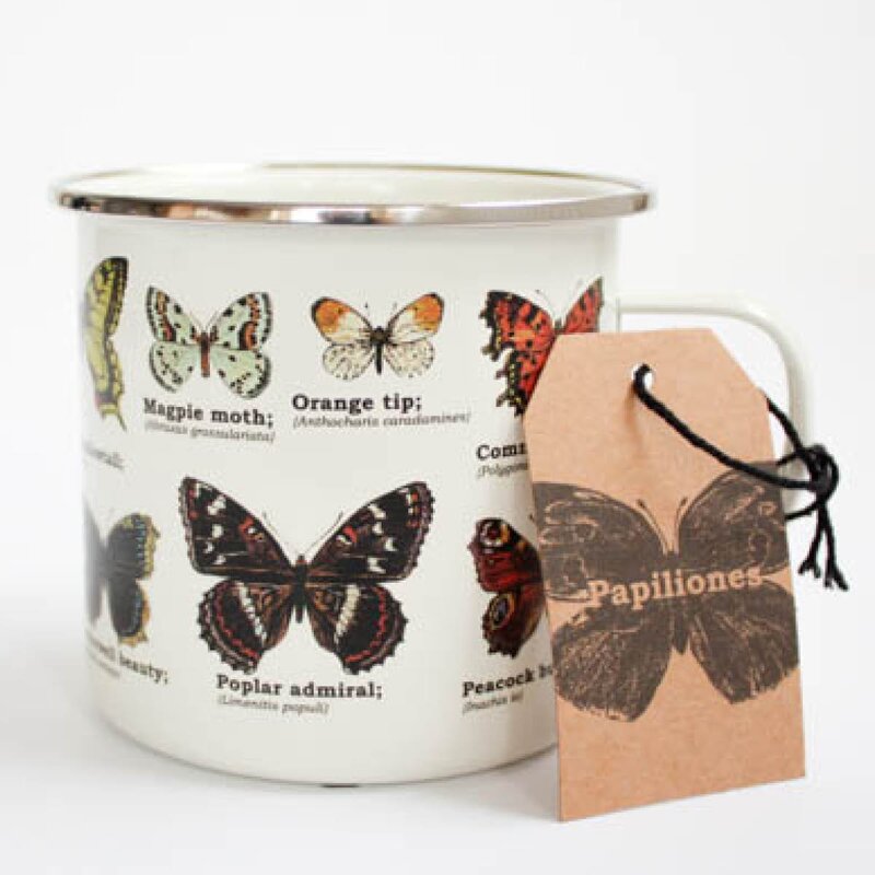 Gift Republic Emaljekopp 50 cl sommerfugler