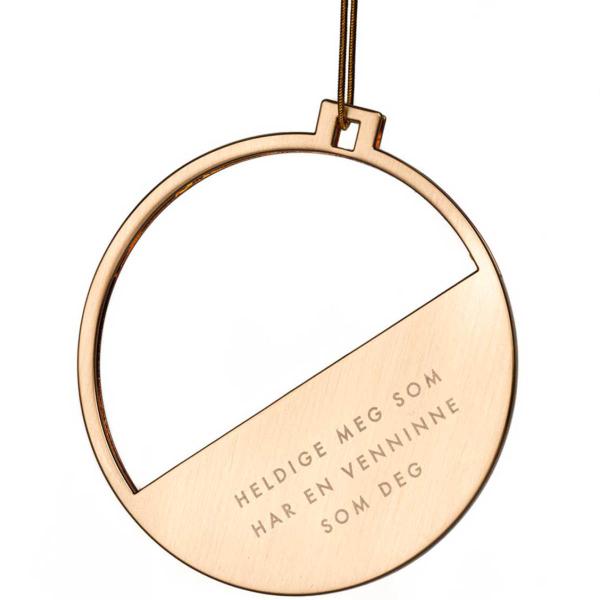 Pictureit Julepynt m/fotoramme Venninnne 7x0,5 cm 14K gull