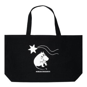 Nordicbuddies Mummi Novels handlenett XL 65x41 cm svart