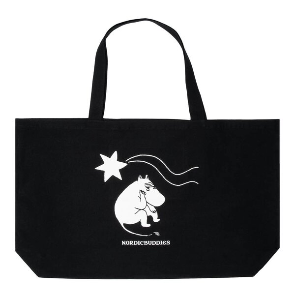 Nordicbuddies Mummi Novels handlenett XL 65x41 cm svart