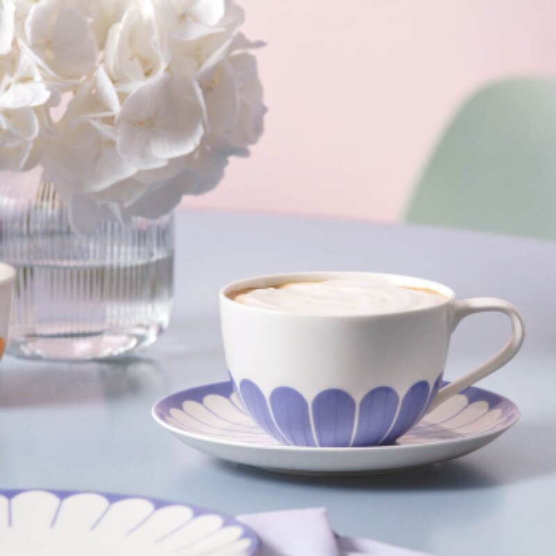 Villeroy & Boch Fleur bleu fat til cappuccinokopp 17,5 cm blå