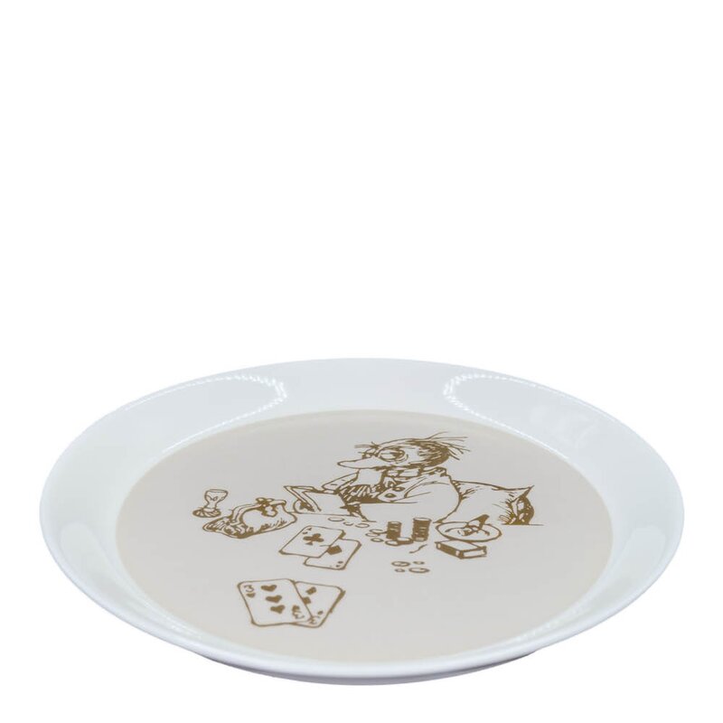 Flåklypa Solan asjett 20 cm Solan spiller poker beige