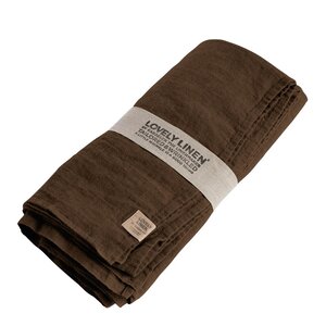 Lovley Linen Lovely bordduk lin 145x380 cm Chocolate