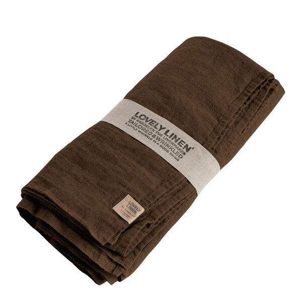 Lovley Linen Lovely bordduk lin 145x380 cm Chocolate