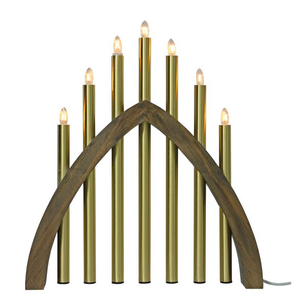 Aneta Lighting Gotland adventsstake 45 cm gråbeis/matt messing