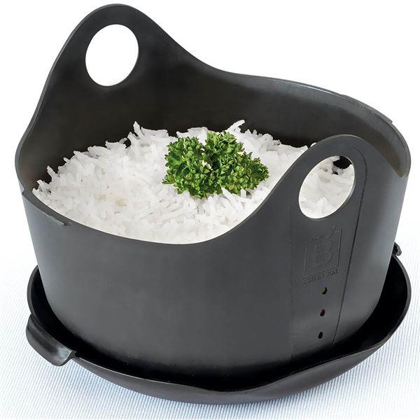 Hackit, boil-in-box risbolle svart