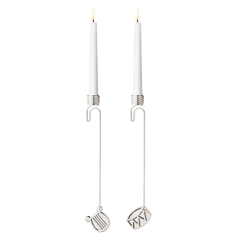 Georg Jensen 2026 lysholder til juletre 2 stk sølv