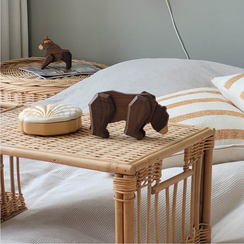 FableWood Bjørn trefigur 12 cm valnøtt/ask