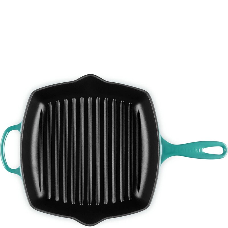 Le Creuset Signature kvadratisk grillpanne i støpejern 26 cm Bleu Riviera