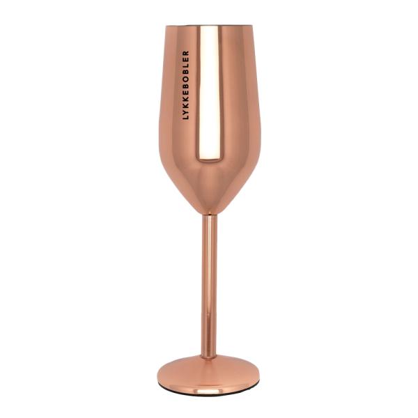 Pictureit Champagneglass stål LYKKEBOBLER 23 cl roségull