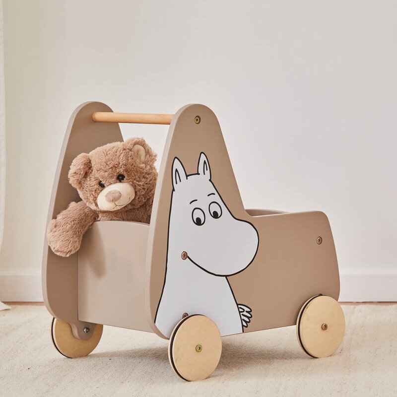 Barbo Toys Mummi gåvogn til barn 45x33 cm beige