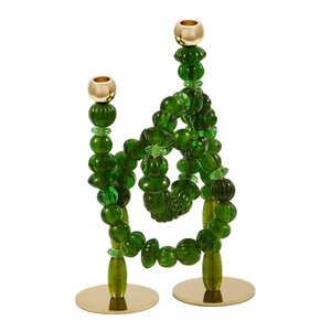 Pols Potten Beads lysestake 38 cm mørk grønn