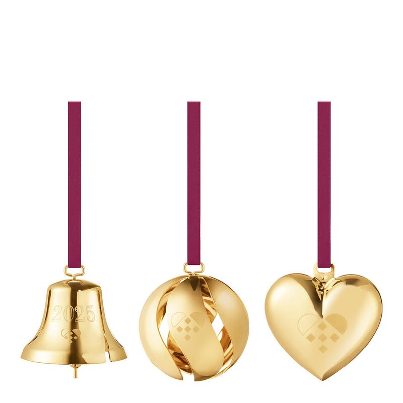 Georg Jensen Jul 2025 ornamentsett 3 deler gull