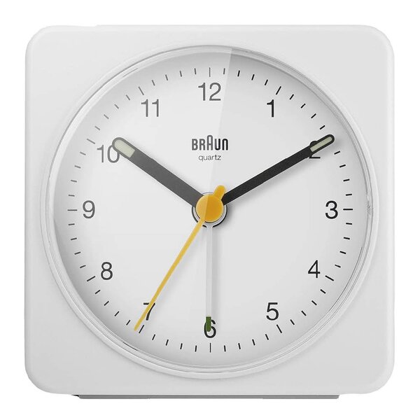 Braun Vekkerklokke analog 7,8 cm hvit