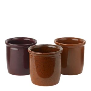 Knabstrup Keramik Syltekrukke 3 stk 0,3L bruntoner