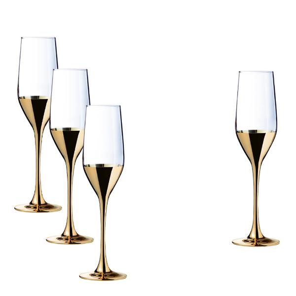 Modern House Gold champagneglass 16 cl 4 stk