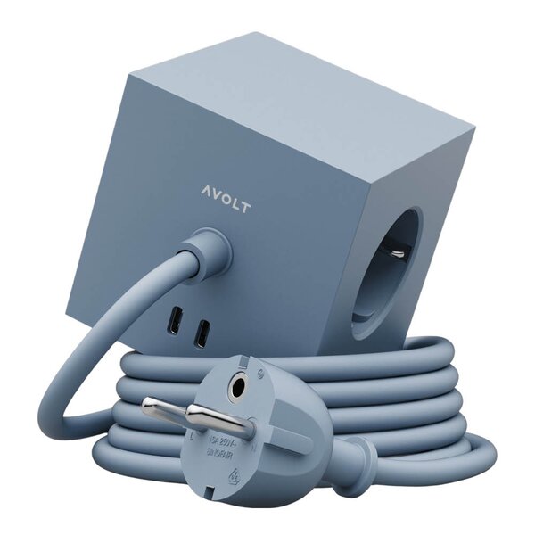 Avolt Square 1 USB-C kabel 3 m Shark Blue