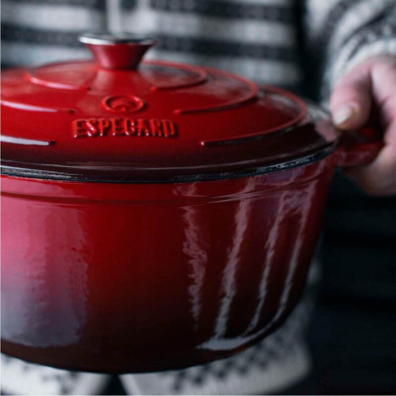 Espegard Støpejernsgryte 6 L rød