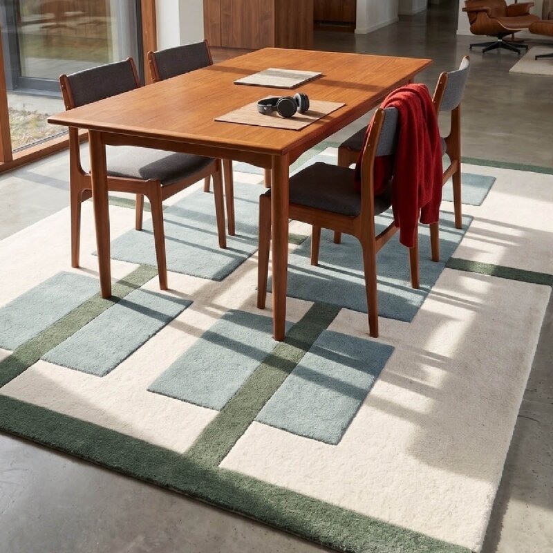 Deco Nord Aura ullteppe 170x240 cm ivory blå grønn