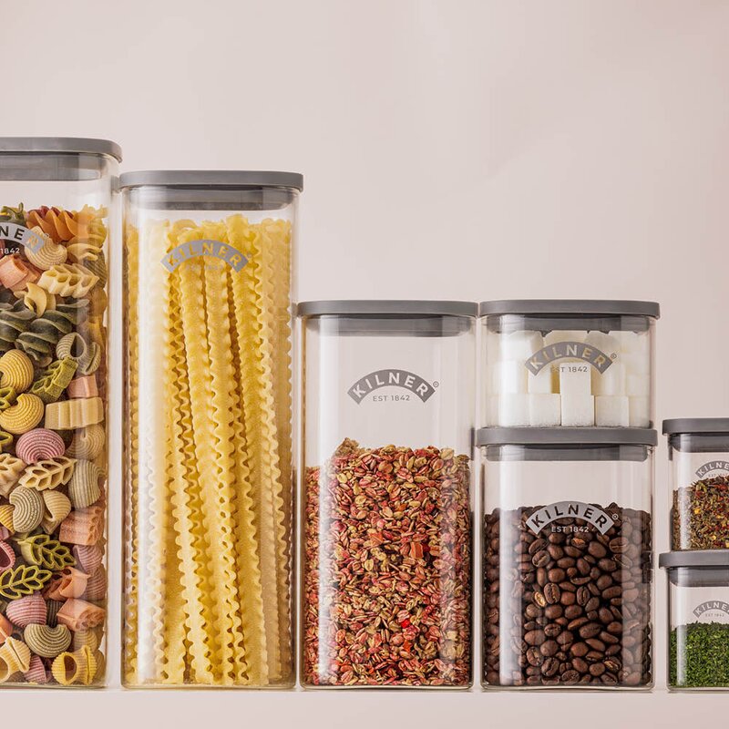 Kilner Fresh XL oppbevaringskrukke 2L glass/grå