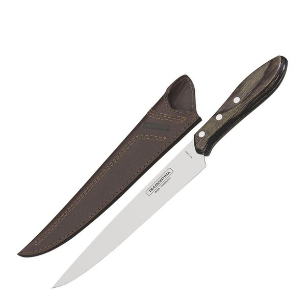 Tramontina Churrasco Premium kjøttkniv m/slire mørk brun