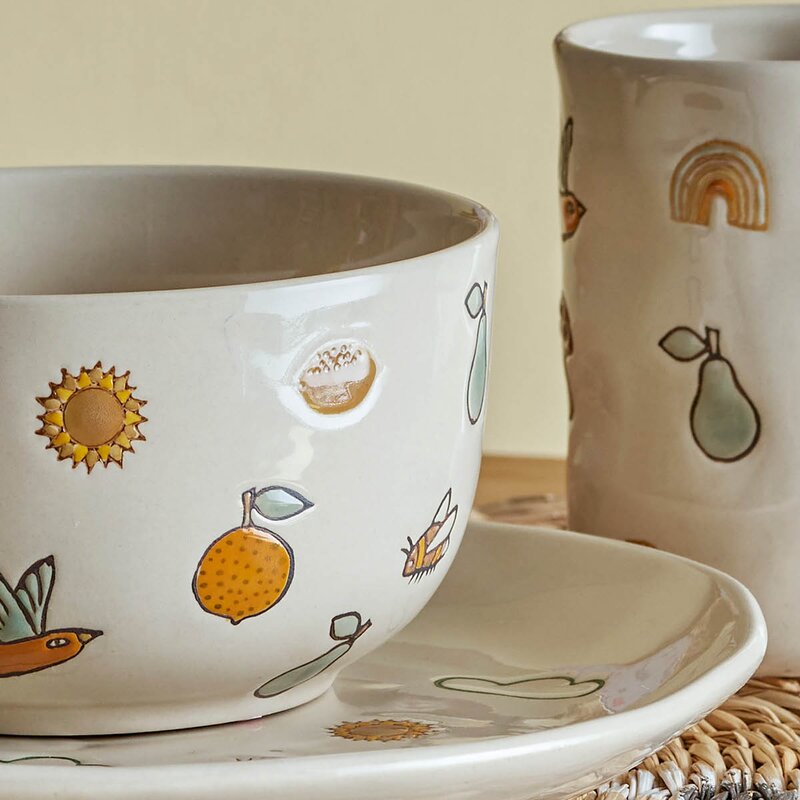Bloomingville MINI Agnes barneservise 3 deler hvit