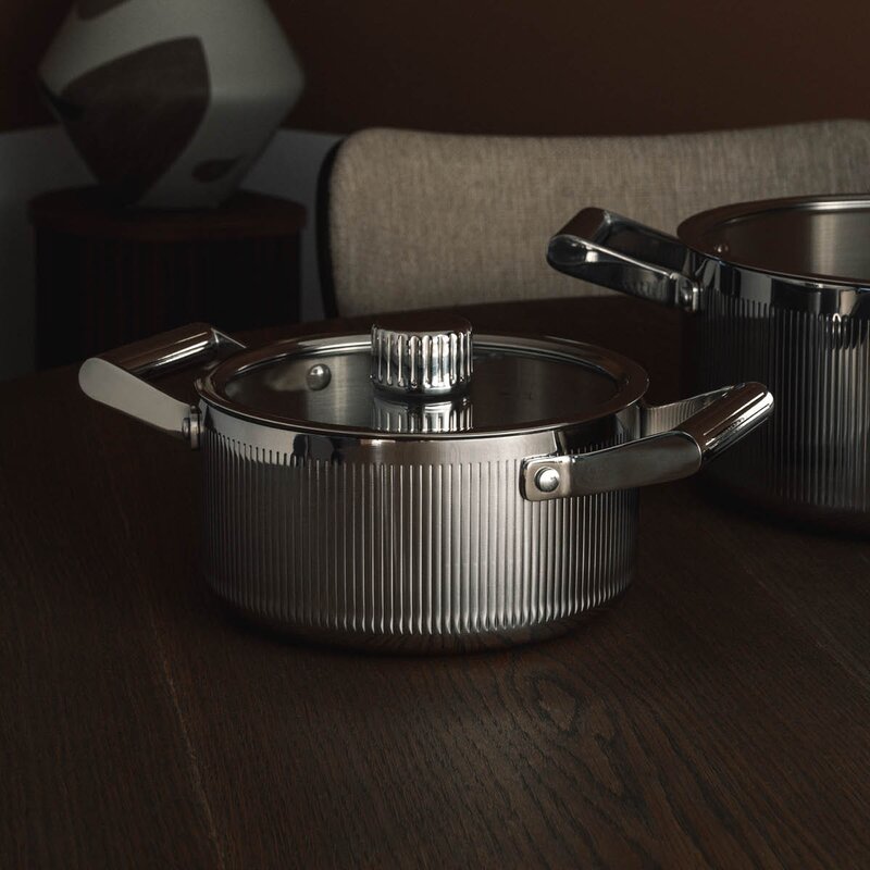 Vargen & Thor Glima gryte 2L med lokk blankt stål