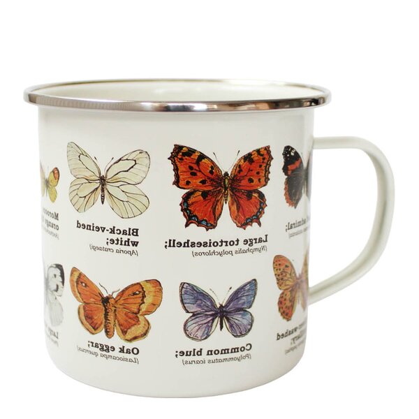 Gift Republic - Emaljekopp 50 cl sommerfugler
