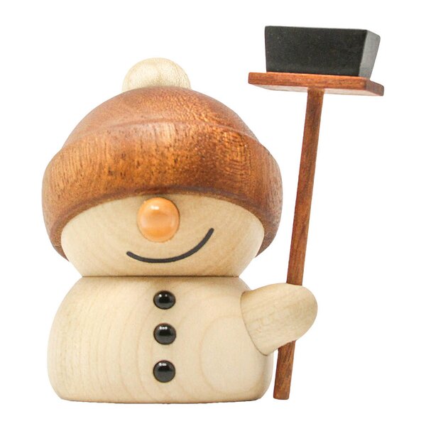 FableWood Flurry snømann trefigur 8 cm sapele/lønn