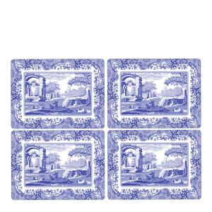 Spode Blue Italian bordbrikke 4 stk blå/hvit
