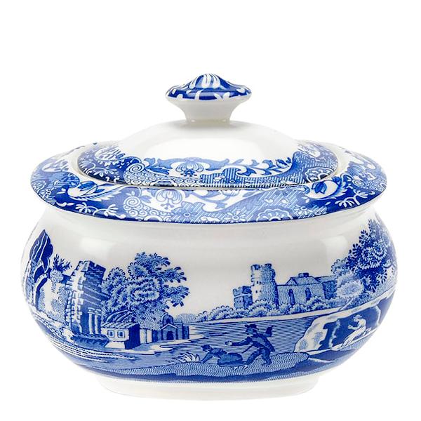 Spode Blue Italian sukkerskål 25 cl blå/hvit
