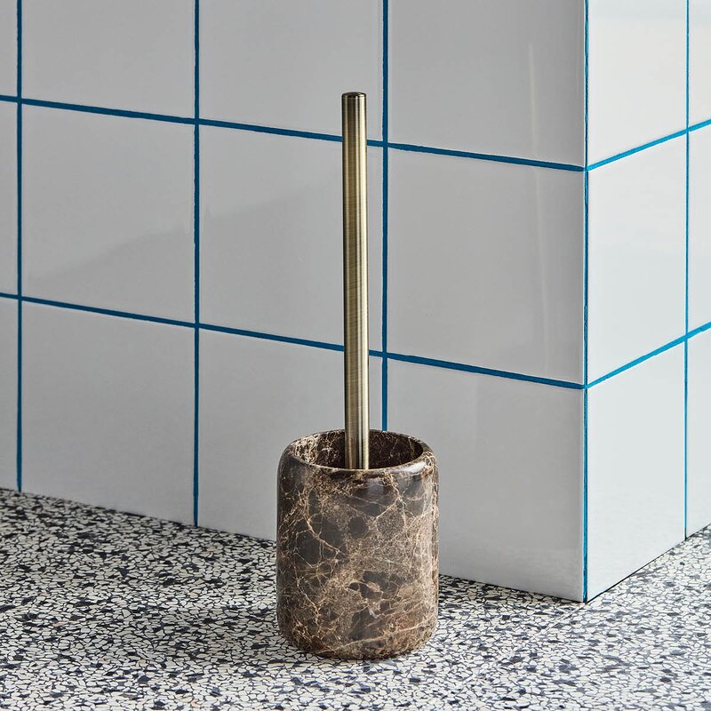 House Doctor Able toalettbørste 36x10 cm brun marmor/messing