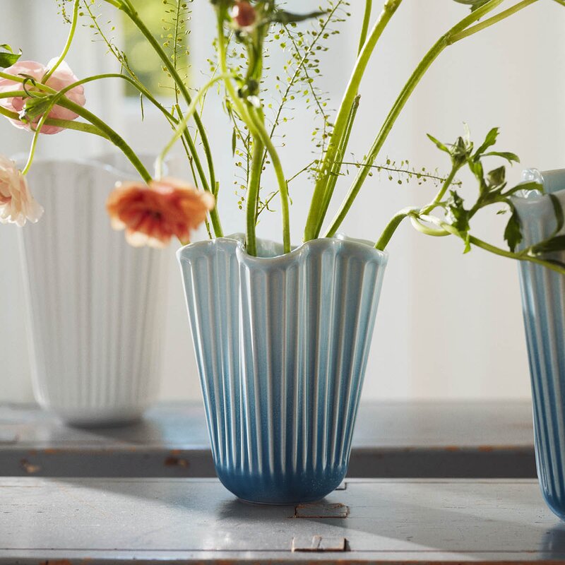 Kähler Hammershøi unfold vase 16,5 cm blå