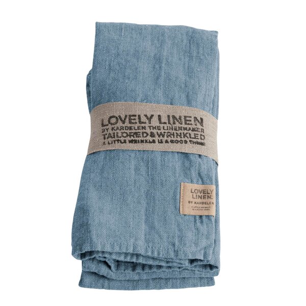 Lovley Linen Lovely serviett lin 45x45 cm 4 stk Dusty Blue
