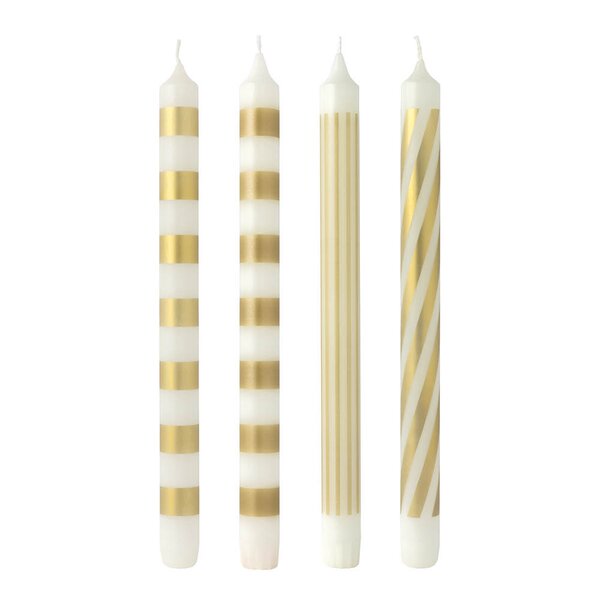 Villeroy & Boch Christmas Chic kronelys 25 cm 4 stk hvit/gull