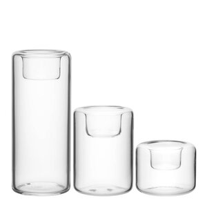 Kosta Boda Happy lyslykt 6,8/10,5/15 cm 3 stk klar