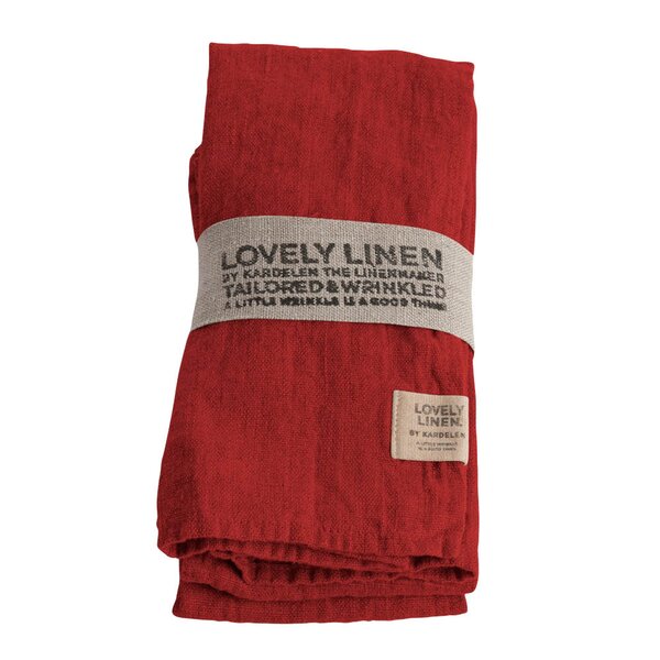 Lovley Linen Lovely serviett lin 45x45 cm 4 stk Real Red