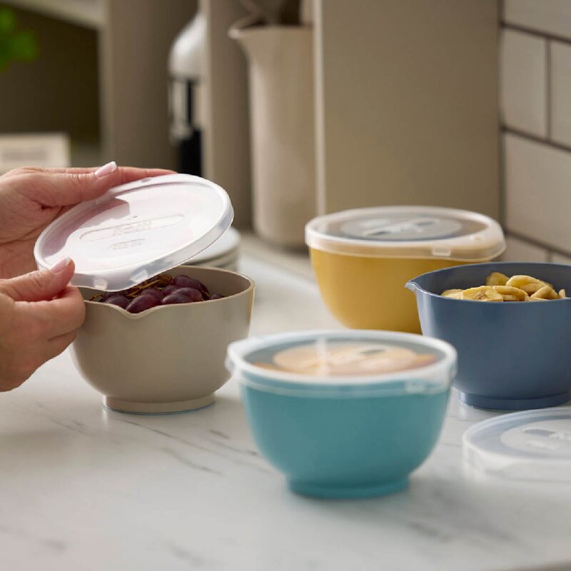 Rosti Margrethe bollesett med lokk 0,5L 4 stk Humus/Curry/Dusty Blue