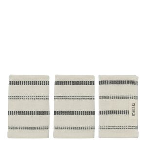 Meraki Vaskeklut 30x30 cm 3 stk offwhite/svart