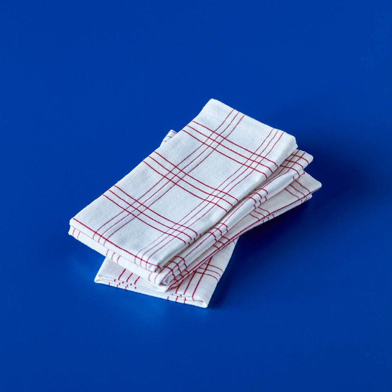 Nicolas Vahé Chef serviett 40x40 cm 4 stk rød/hvit