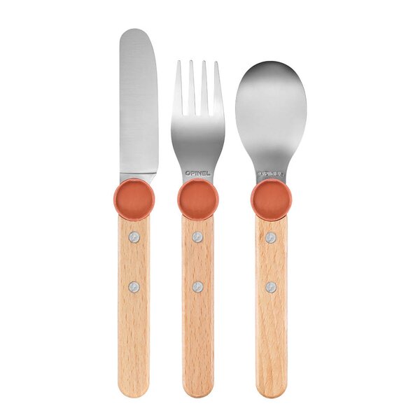 Opinel Petit Gourmet barnebestikk 3 deler korall