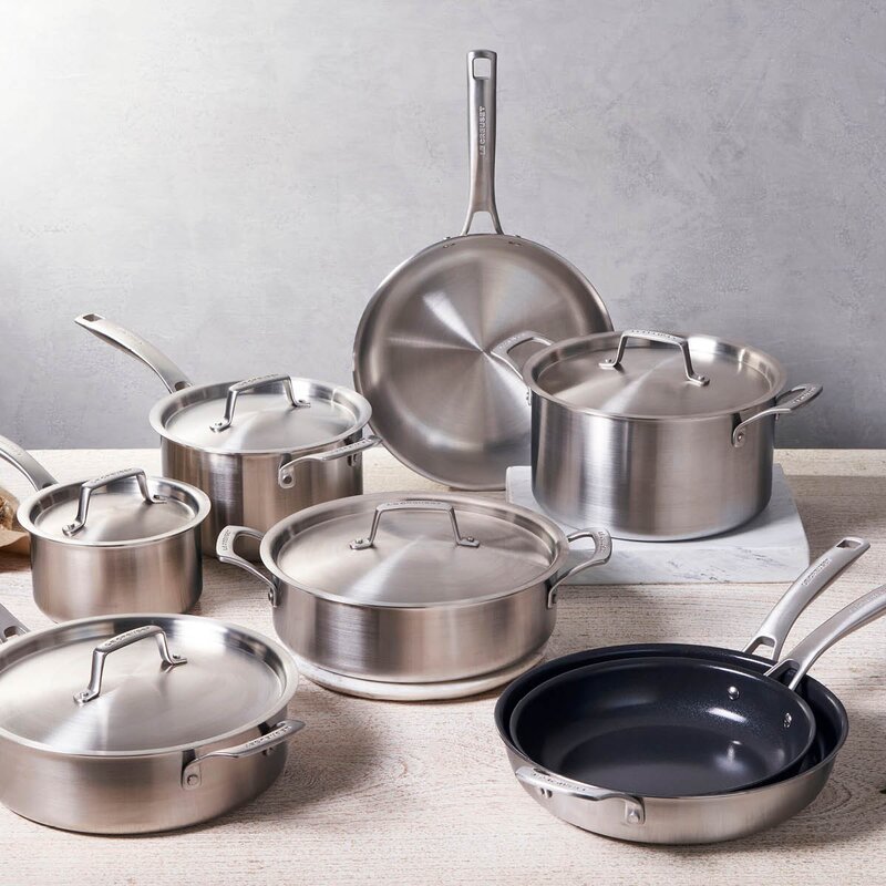 Le Creuset Essential 3-ply Stainless Steel grytesett 8 deler