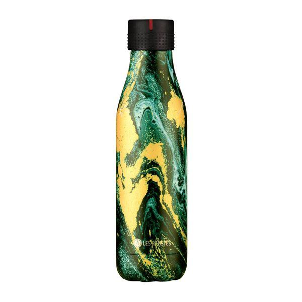 Les Artistes Bottle Up Design termoflaske 0,5L grønn/gull/marmor