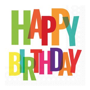 Ambiente Serviett 33x33 cm 20 stk Birthday Letters