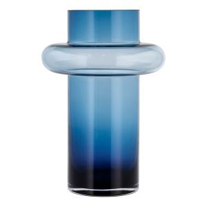 Lyngby Glas Tube vase 30 cm dark blue glass