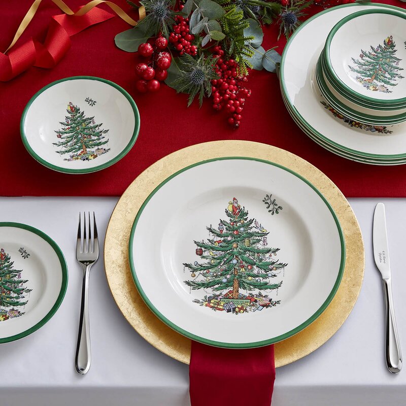 Spode Christmas Tree middagsservise 12 deler 4 personer