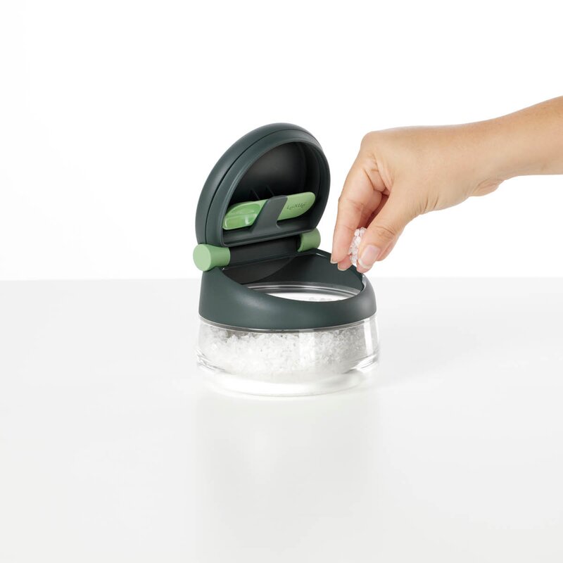 Lékué Saltbeholder med presslokk 12 cm grå/klar